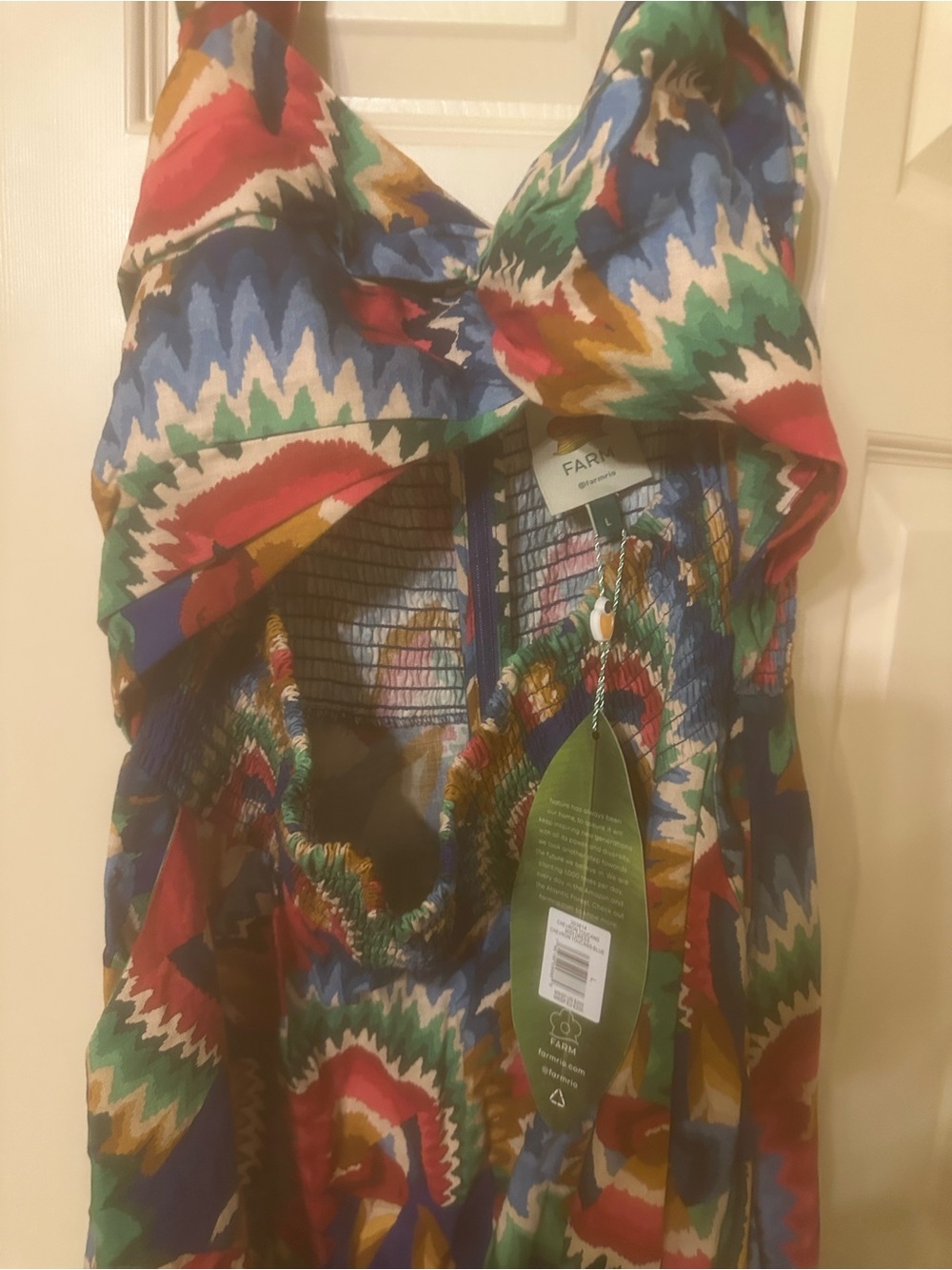 FARM Rio Multicolor Spiral-Print Maxi Dress - Blue, Green, Red, Yellow - Picture 3 of 4